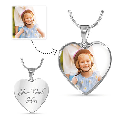 Heart - Silver Adjustable Personalized Necklace
