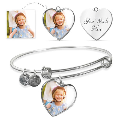 Heart Shape - Adjustable Personalized Bangle
